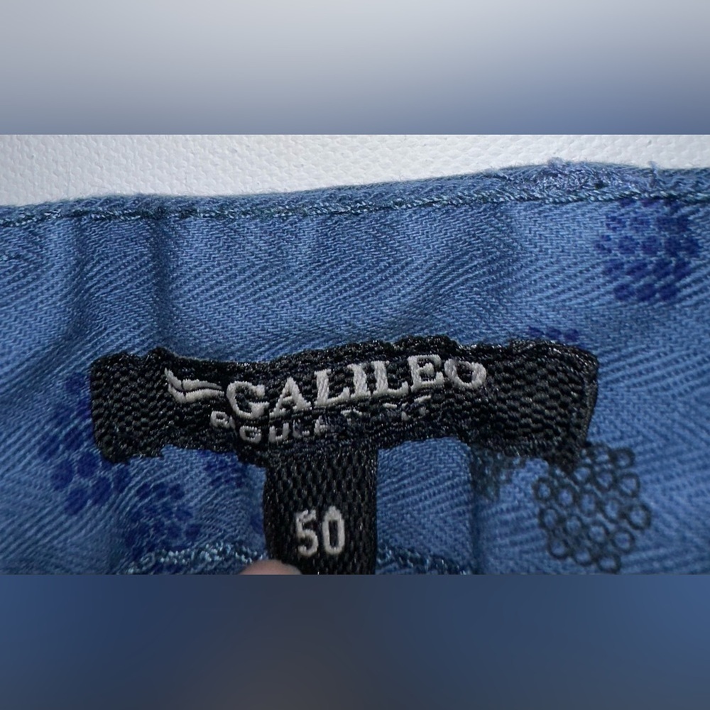 Galileo Regular Fit Chino Pants Blue Size 50 New With Tags Waist 35 - Picture 3 of 7